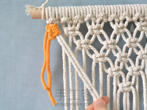 【小婉】Macrame手工编织挂毯壁挂教程 第9步