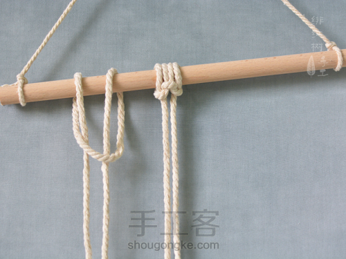 【小婉】Macrame手工编织挂毯壁挂教程 第3步