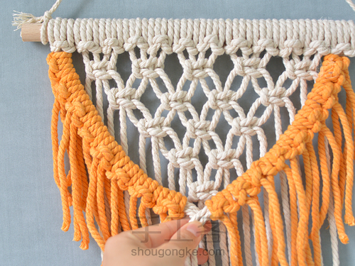【小婉】Macrame手工编织挂毯壁挂教程 第10步