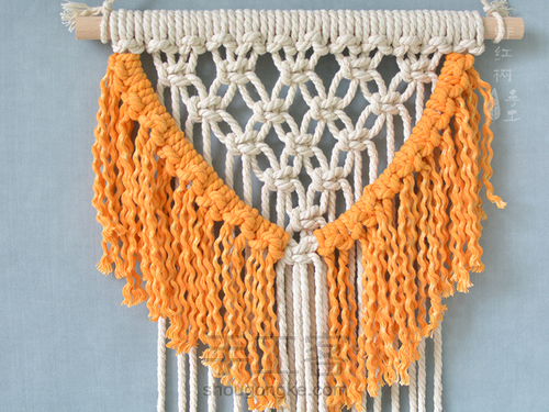【小婉】Macrame手工编织挂毯壁挂教程 第12步