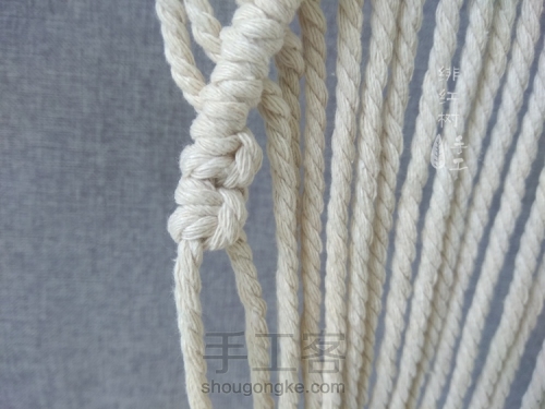 【小骷髅】北欧风Macrame编织挂毯挂饰（进阶教程） 第9步