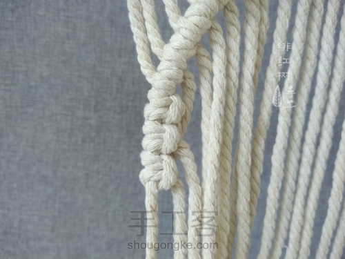 【小骷髅】北欧风Macrame编织挂毯挂饰（进阶教程） 第10步