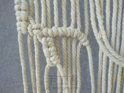 【小骷髅】北欧风Macrame编织挂毯挂饰（进阶教程） 第13步