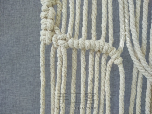 【小骷髅】北欧风Macrame编织挂毯挂饰（进阶教程） 第12步