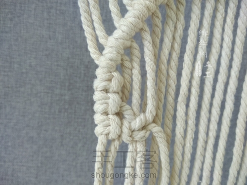 【小骷髅】北欧风Macrame编织挂毯挂饰（进阶教程） 第11步
