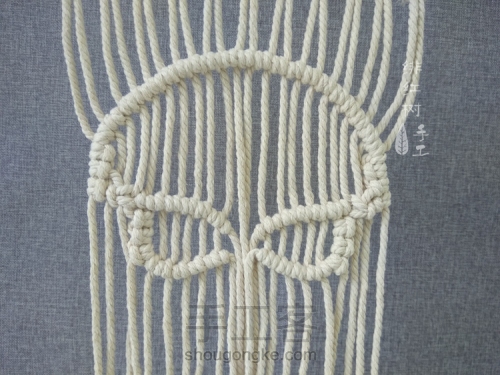 【小骷髅】北欧风Macrame编织挂毯挂饰（进阶教程） 第15步