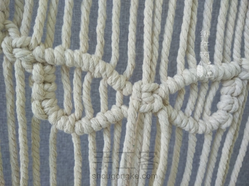 【小骷髅】北欧风Macrame编织挂毯挂饰（进阶教程） 第17步
