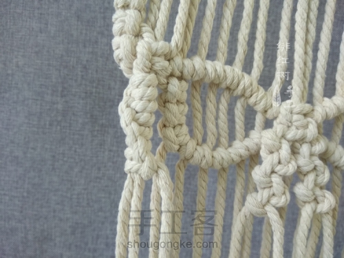 【小骷髅】北欧风Macrame编织挂毯挂饰（进阶教程） 第20步