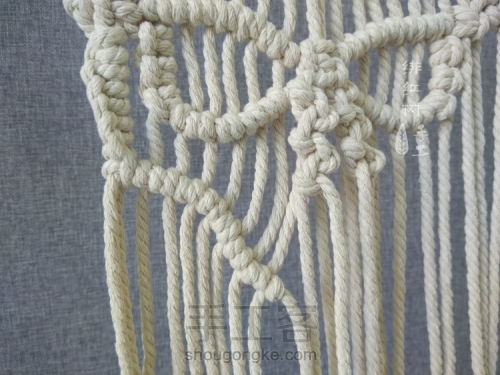 【小骷髅】北欧风Macrame编织挂毯挂饰（进阶教程） 第22步