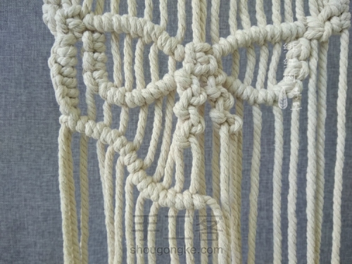 【小骷髅】北欧风Macrame编织挂毯挂饰（进阶教程） 第23步