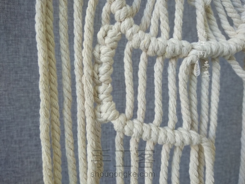 【小骷髅】北欧风Macrame编织挂毯挂饰（进阶教程） 第26步