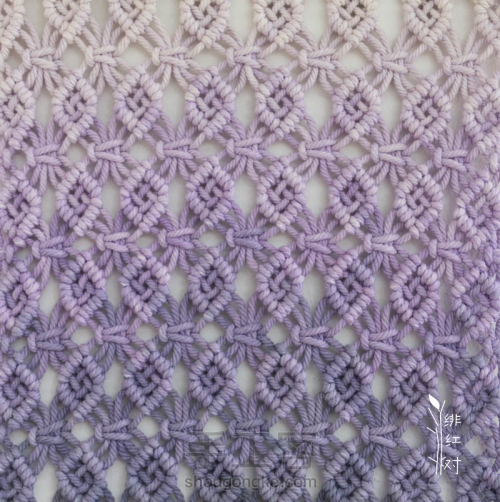 【芒】6线小菱形与平结Macrame编织图案挂毯 第2步