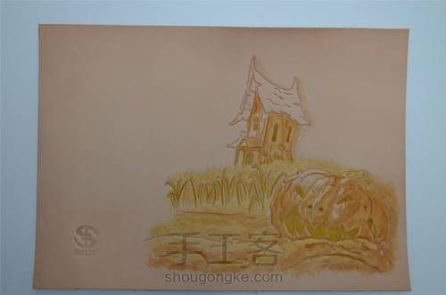 【万圣节南瓜】皮雕记事本笔记本 第10步