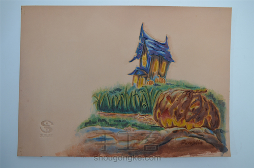 【万圣节南瓜】皮雕记事本笔记本 第16步