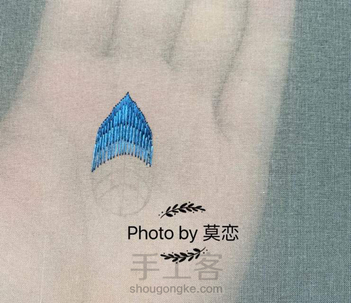 木梳套针法图解步骤 第6步