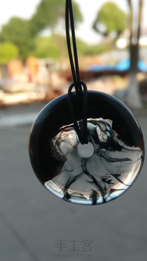 中国风水墨画平安扣 第1步