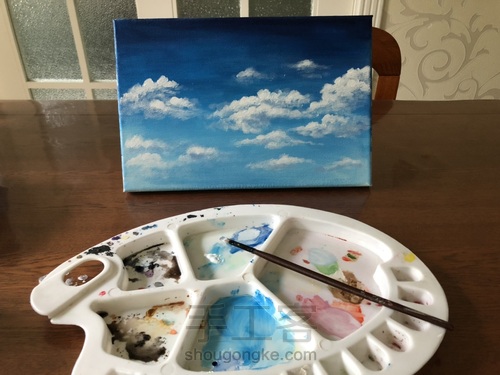 蓝天白云 第5步