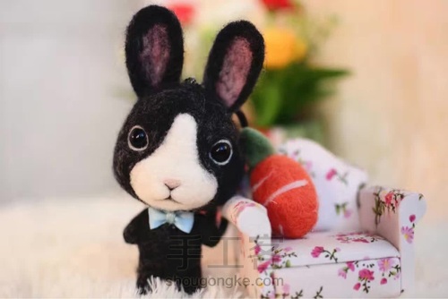 羊毛毡入门新手教程之兔子先生 第18步