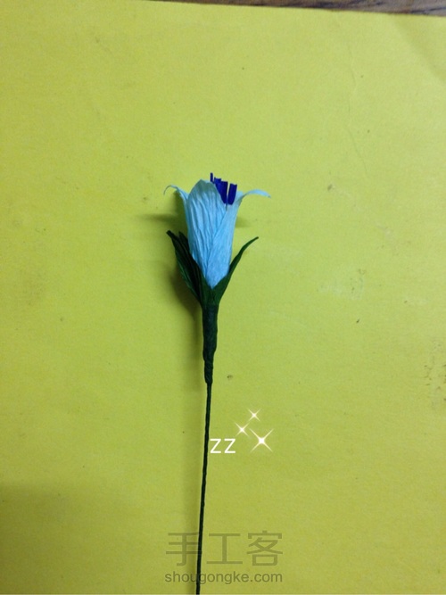 皱纹纸龙胆花制作方法 第6步