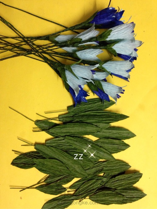 皱纹纸龙胆花制作方法 第8步