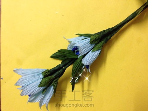 皱纹纸龙胆花制作方法 第13步