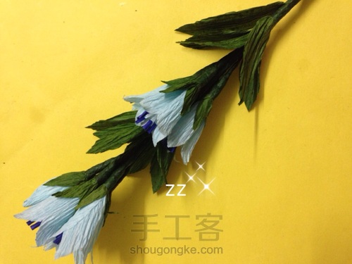 皱纹纸龙胆花制作方法 第14步