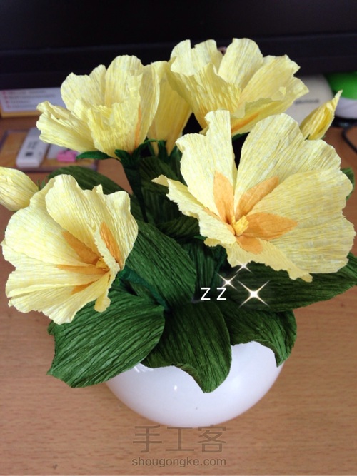 皱纹纸欧洲报春花制作方法 第1步