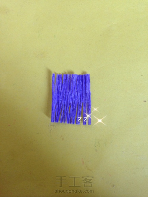 皱纹纸紫露草制作方法 第5步