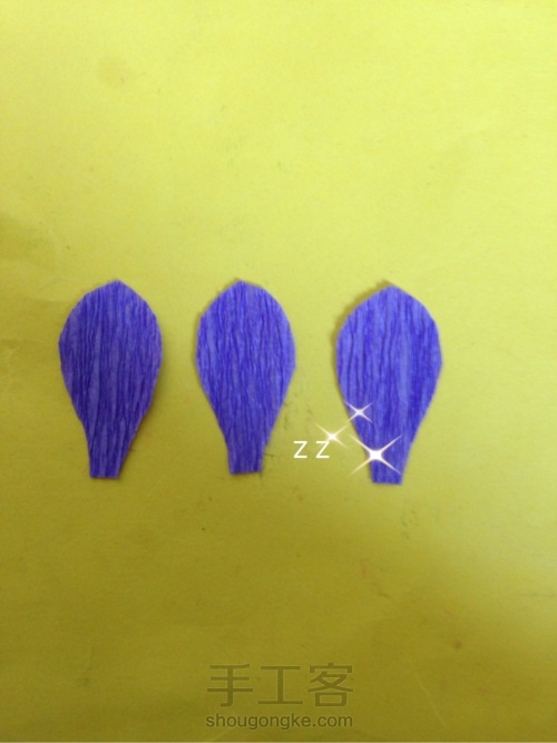 皱纹纸紫露草制作方法 第10步