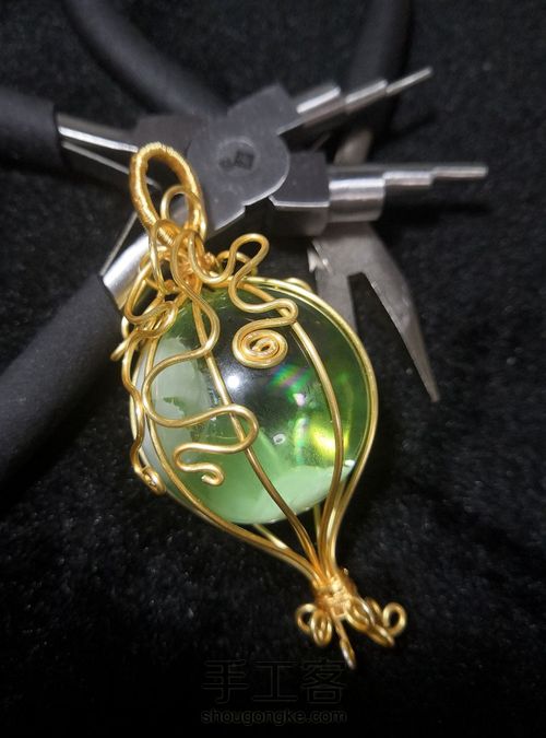水晶绕线吊坠 第15步