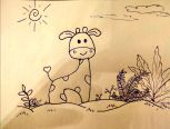 最近很喜欢卡通小鹿，就画了一个，比例上有点不对，不喜勿喷。