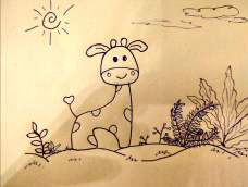 最近很喜欢卡通小鹿，就画了一个，比例上有点不对，不喜勿喷。