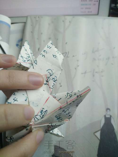 川崎玫瑰折纸教程 第26步