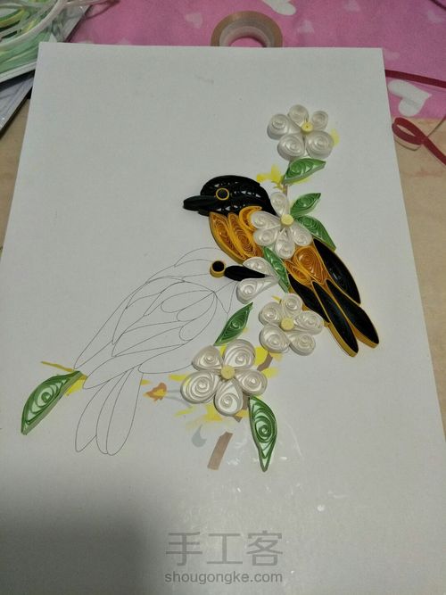 衍纸小鸟 第5步