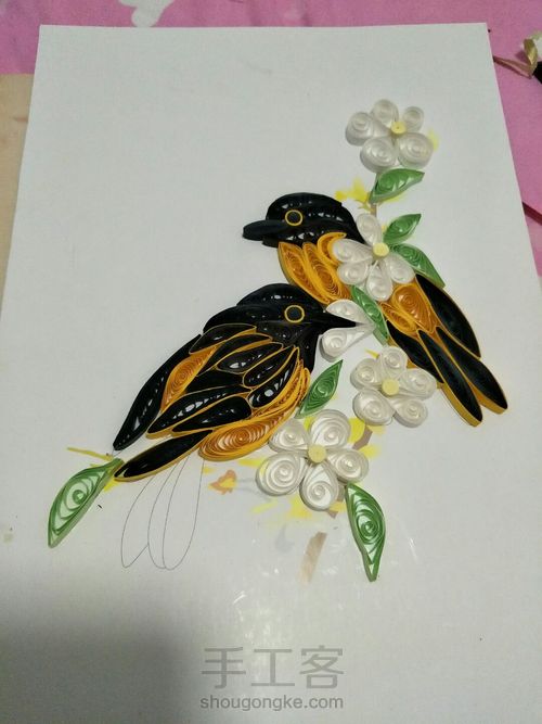 衍纸小鸟 第6步