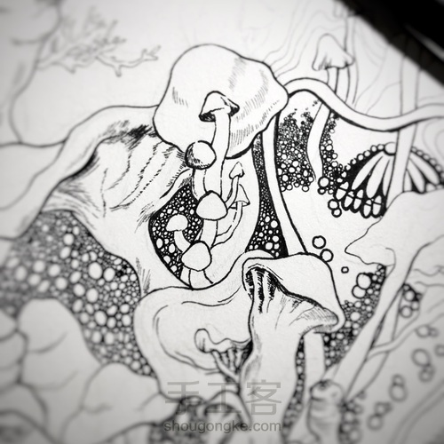 手绘线描画 第2步