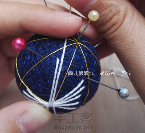 球上走绣之仙鹤 第11步