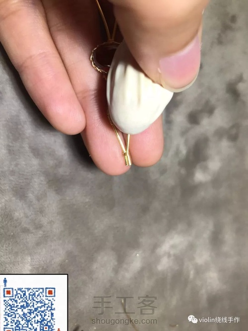 简单开口戒 椭圆戒面 第14步