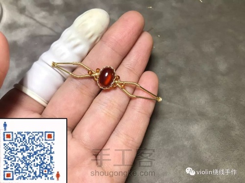 简单开口戒 椭圆戒面 第17步