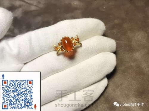 简单开口戒 椭圆戒面 第19步