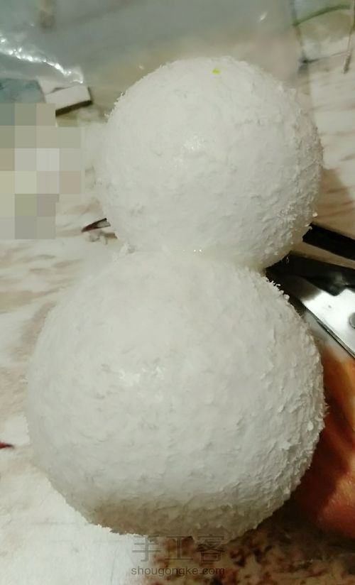 木耒手工 雪人小夜灯 第2步