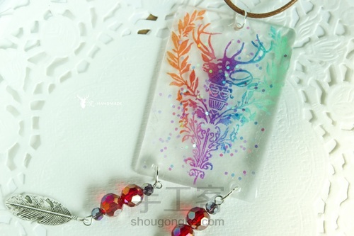 橡皮章热缩片滴胶混搭挂饰 第15步