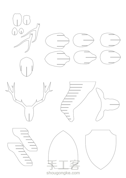 用卡纸做鹿头壁挂 第3步