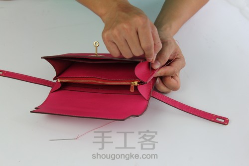 爱马仕Kelly wallet 凯莉钱包制作 第38步