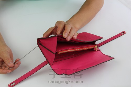 爱马仕Kelly wallet 凯莉钱包制作 第39步
