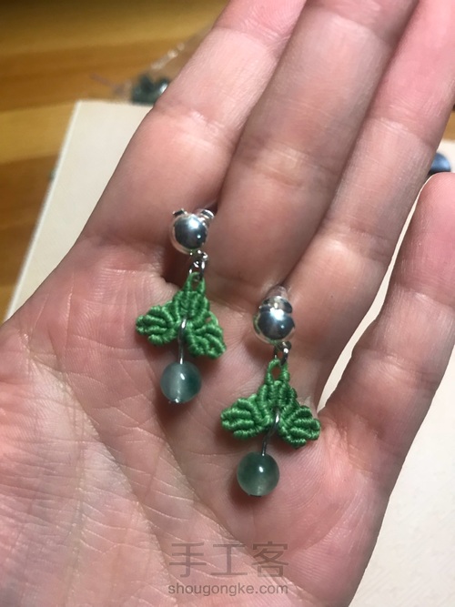 ʕ •ᴥ•ʔ 銗。斜卷结 叶子耳环 第1步