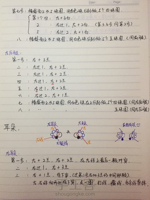 串珠－坐姿雪纳瑞 第9步