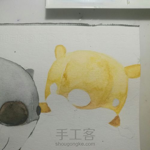 【原创】水彩•两只毛绒小松鼠 第10步