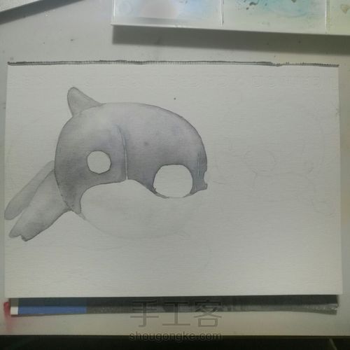 【原创】水彩•两只毛绒小松鼠 第4步