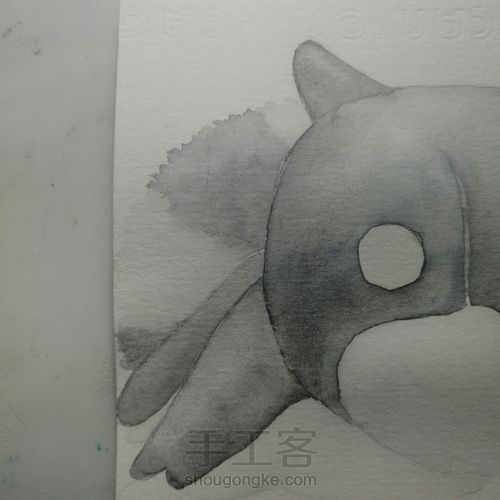 【原创】水彩•两只毛绒小松鼠 第5步